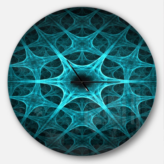 Designart « Fleur de Glace Bleue Abstraite » Horloge Murale Moderne