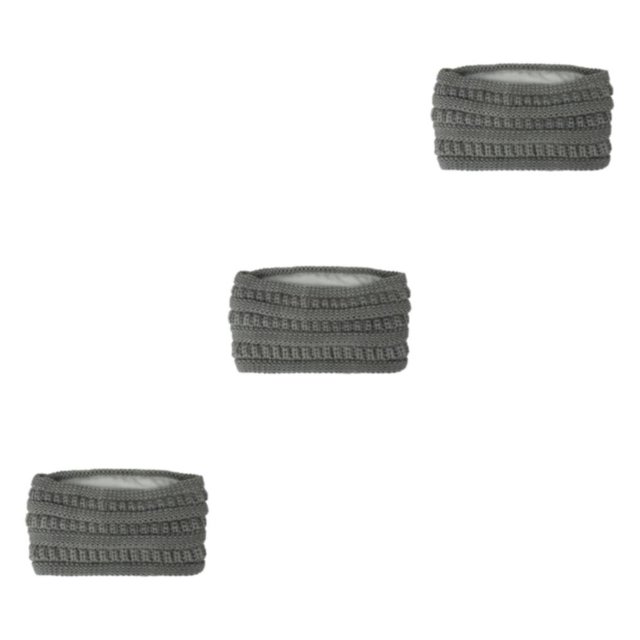 relayinert Wide Knitting Headband For Women Versatile And Fashionable Accessory Comfortable And Soft Warm light grey 3Set