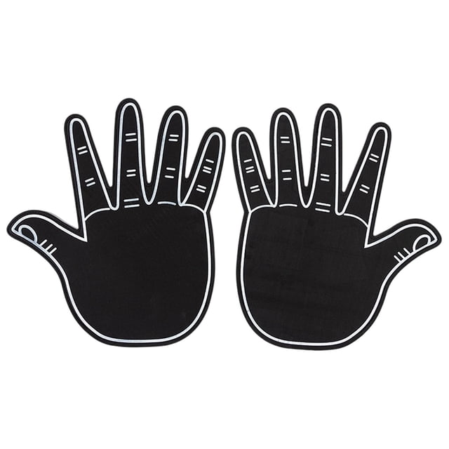 Five Finger Foam Cheering Hands For A Party Universal Five Finger Foam Hands For Cheerleaders. Black
