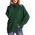 thumbnail image 1 of Faithtur Chandail à Col Roulé Mignon pour Femmes Couleur Unie Manches Longues Tricot pour Automne Mode Urbaine Chaud, 1 of 6