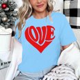 thumbnail image 4 of Meichang T-Shirt de la Saint-Valentin pour Femmes Mignons Cœurs Graphiques Hauts Mignons T-Shirts de Vacances Manches Courtes Col Rond Mode 2025, 4 of 4