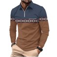 thumbnail image 2 of DecSea Men's Long Sleeve Polo Shirt Zip Neck Business Casual Tops Ribbed Workout Tee Shirts, 2 of 5