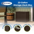 thumbnail image 2 of Suncast SS500J 22-Gallon Indoor Outdoor Resin Patio Storage Chest Deck Box, Java, 2 of 8