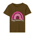 thumbnail image 4 of Meichang Hauts pour Femmes Tendance Valentines Day Chemise Mignonne Imprimé Cœur Hauts de Vacances Manches Courtes Col Rond Décontracté Chandail Blouses, 4 of 5