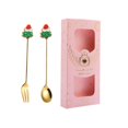 thumbnail image 4 of Stainless Steel Dessert Spoons Forks Tea Spoons Stainless Steel Christmas Spoons Tree pink, 4 of 9