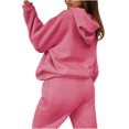 thumbnail image 4 of IROINNID Survêtement pour Femmes Ensemble 2 Pcs en Solde Chandail à Capuche à Manches Longues Décontracté Chemise/chemise à Manches Longues à Col Rond Ensemble Tenue de Sport, Rose Vif, 4 of 9
