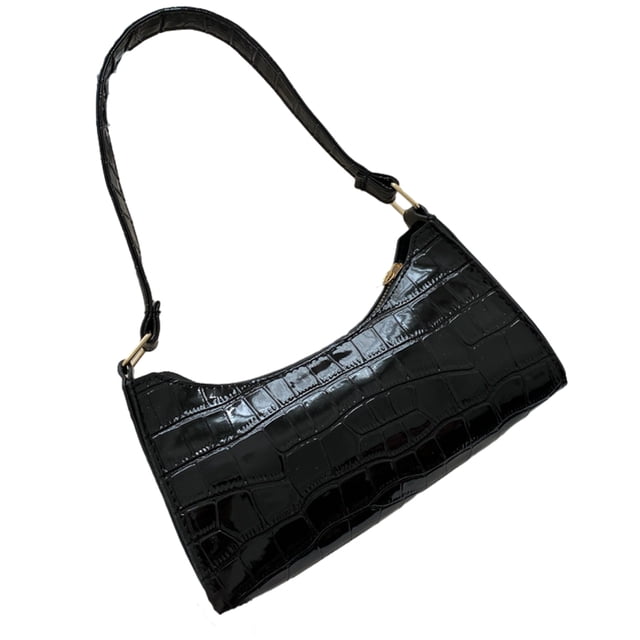 ZheElen Colorfast Shopping Bag For Fashionable Daily Needs Durability PU Exquisite Shopping Bag Bag Retro black
