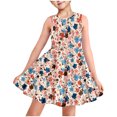 thumbnail image 1 of LOVZFMLL Robe d'Été à Manches Courtes pour Filles, à Volants, avec Poches, à Col Rond, Imprimée, Robe, Joli Débardeur, 1 of 8