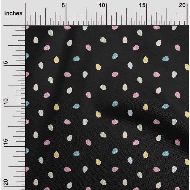 oneOone Organic Cotton Poplin Twill Fabric Egg Easter Print Fabric BTY 42 Inch Wide