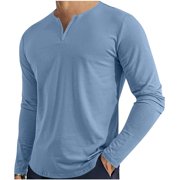 Cfhntfmh manches longues hommes T chemises T T Casual V-Neck Slim Fit Loose Comfy Chemises Stretch Tee Shirts Vêtements de vacances d'été