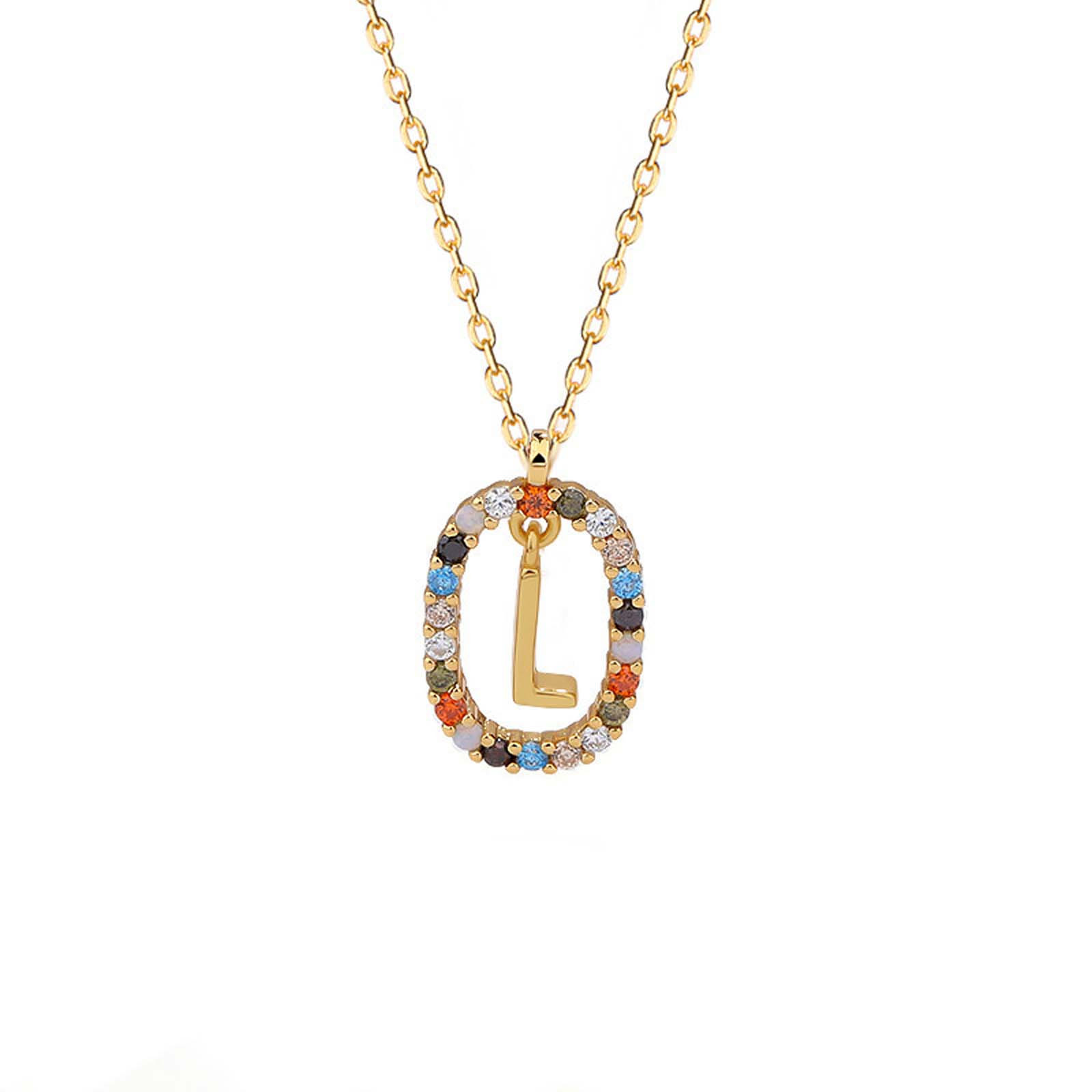 Jusqu'à 65 % de Rabais sur Collier Lettre Design Mode Luxe Pendentif Collier Bagues Boucles d'Oreilles Bijoux en Liquidation
