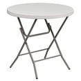 thumbnail image 1 of 32'' Round Granite White Plastic Folding Table, 1 of 9