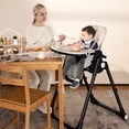 thumbnail image 2 of Babyjoy 4-in-1 Foldable Baby High Chair Height Adjustable Feeding Chair w/ Wheels Grey, 2 of 6