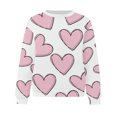 thumbnail image 4 of VALMASS Chandails en Molleton de la Saint-Valentin pour Femmes Manches Longues Col Rond Décontracté Mode Ample Blouses (2TG, Blanc-E), 4 of 4