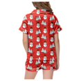 thumbnail image 3 of WEAIXIMIUNG Kids' Christmas Classic Print Button Down Collar Short Sleeve Top & Shorts Pajama Set 2-3 Years, 3 of 6
