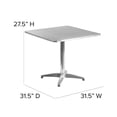 thumbnail image 4 of Pemberly Row Table Bistro Carrée Contemporaine en Aluminium et Acier de 31,5 Po, 4 of 4