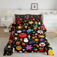 thumbnail image 2 of Erosebridal Two Groovy Party Bedding Full Comforter Set, Botanical Floral Down Comforter, Strawberry Potato Home Decor, Reversible 3pcs, 2 of 8