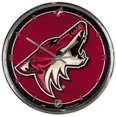 thumbnail image 1 of Arizona Coyotes Round Chrome Wall Clock, 1 of 1