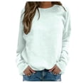 thumbnail image 1 of SNKSDGM Chandail Court pour Femmes Chandails Courts pour Femmes Chandails Quotidiens pour Femmes Maison Extérieur Entraînement Manches Longues T-Shirt Col Rond Haut Chandail Imprimé Blouse de Rue Mode Urbaine m, 1 of 5