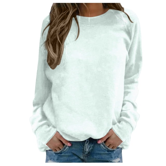 SNKSDGM Chandail Court pour Femmes Chandails Courts pour Femmes Chandails Quotidiens pour Femmes Maison Extérieur Entraînement Manches Longues T-Shirt Col Rond Haut Chandail Imprimé Blouse de Rue Mode Urbaine m