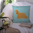 thumbnail image 3 of Carolines Treasures BB3686PW1414 Cocker Spaniel Checkerboard Blue Fabric Decorative Pillow, 3 of 4