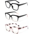 thumbnail image 2 of DXYXYO Square Reading Glasses Women, 3 Pack Blue Light Blocking Computer Readers with Spring Hinge, 2 of 7
