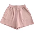thumbnail image 1 of Womens Solid Color High Waisted Loose Slimming Wide Leg Pants Solid Color Casual Shorts, 1 of 5