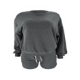 thumbnail image 2 of Women‘s Sweatshirt and Elastic Shorts 2 Piece Tracksuits with Long Sleeves, 2 of 5