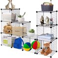thumbnail image 1 of Gymax 12 Cube Grid Wire Organizer Wardrobe Shelves Bookcase DIY, 1 of 10