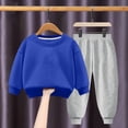 thumbnail image 3 of Pisexur Ensemble 2 Pcs pour Bébé Filles Garçons Automne Hiver Mode Décontractée Polaire Couleur Unie Manches Longues Col Rond Chandails en Molleton et Pantalons Vêtements de Détente Ensemble de Survêtement pour Enfants 3-8 Ans, 3 of 4