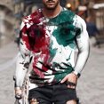 thumbnail image 2 of CEHVOM T-shirt à Manches Longues pour Homme, Coupe Ample, Col Rond, Impression 3d, Haut, Solde, 2 of 5