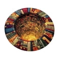 thumbnail image 1 of SIYTUAU 3D Optical Illusion Book Cave Round Area Rug Non Slip Floor Mat For Bedroom Study Library 31.5X31.5 Inches Velvet Soft Pile Polyester Fiber B, 1 of 5