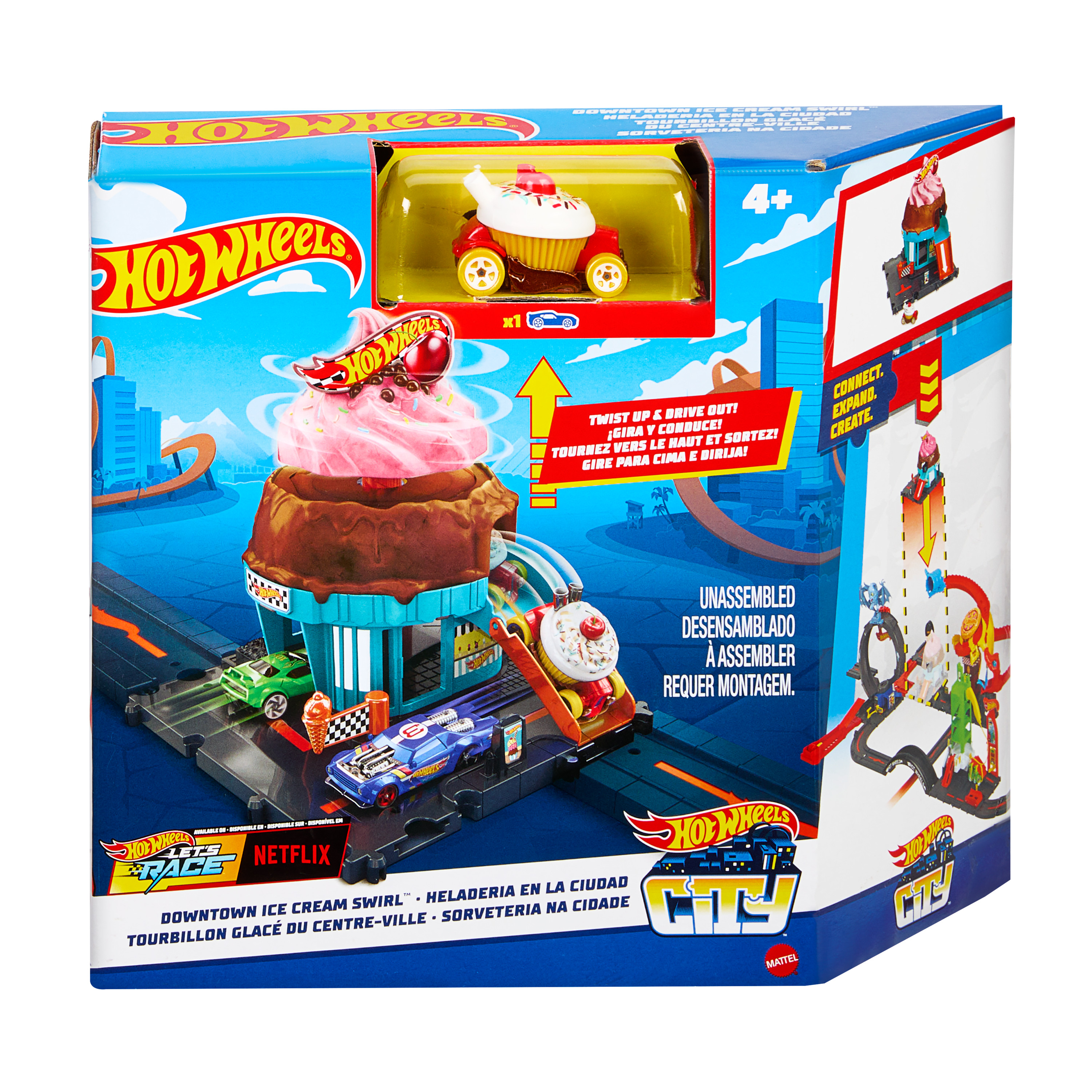 Hot Wheels City Ville Course Glacée Coffret, 1 voiture Hot Wheels