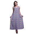 thumbnail image 1 of Bimba Robe de Soirée Longue Maxi à Bretelles Spaghetti Dos Nu Imprimé Floral en Rayonne pour Femmes - Très Petit, 1 of 1