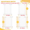 thumbnail image 4 of PawHut Barrière pour Animaux de Compagnie 29 Pouces-39 Pouces avec Porte, Compatible avec la Pression, Barrière pour Chien pour Escaliers, Blanc, 4 of 10
