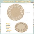 thumbnail image 2 of 100 Pcs Napperons en Papier, Napperons en Dentelle de 4,5 Pouces, Napperons en Papier Jetables Brun, 2 of 7