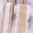 thumbnail image 3 of 2m 50mm Width DIY Handmade Lace Linen Roll Natural Burlap Rolls for Wedding Present Gift Home Decoration Crafts Lace Linen, 3 of 10