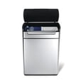 thumbnail image 1 of Simplehuman 48 Liter / 12.7 Gallon Touch-Bar Kitchen Dual Compartment Trash Can Recycler, Brushed Stainless Steel, 1 of 5