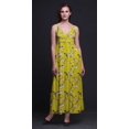thumbnail image 3 of Bimba Robe Longue Maxi d'Été à Imprimé d'Oiseaux pour Femmes à Col en V, Tenue de Villégiature de Vacances - Petit, 3 of 6
