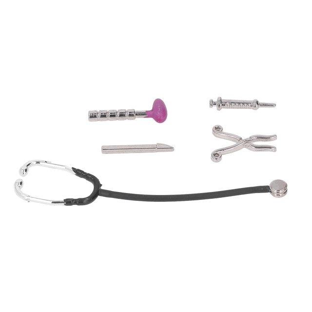 Ensemble de Stéthoscope pour Maison de Poupée, Modèle d'Appareil Miniature Durable en Alliage pour Maison de Poupée 1:12