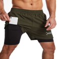 thumbnail image 2 of Men‘s 2 in 1 Double Layer Running Shorts Quick Dry Gym Training Sport Short with Phone Pockets, 2 of 6