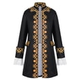 thumbnail image 2 of BiZtdJrK Men Colonial Military Tailcoat Medieval Regency Jacket Renaissance Steampunk Victorian Halloween Coat, Black, L, 2 of 10