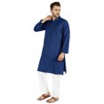 thumbnail image 3 of Atasi Ensemble Kurta Pyjama 2 Pcs pour Homme, Col Henley, Kurta Long Décontracté, 3 of 7