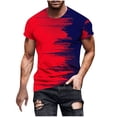 thumbnail image 2 of Qertyioot Hommes Imprimer Manches Courtes Col Rond T-shirt Casual Mode Manches Courtes Dégagement, 2 of 5