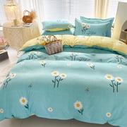 Dorm Bedding Set for Students | Twin Bed Comforter Cover Sheet Set | Soft Polyester Bed in A Bag | Fresh Pattern Bedroom Decor for College Dorm Rooms
