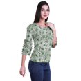 thumbnail image 3 of Moomaya Hauts Aguichant à Manches 3/4 pour Femmes Chemise Imprimée à Volants pour Femmes T-Shirt d'Été, 3 of 4