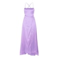 thumbnail image 5 of Ketyyh-chn99 Cocktail Robes pour Femmes Robe de Mariage Col en V Manches Courtes Robe de Soirée Élégante Robe Maxi de Fête Robe de Fête Violet,P, 5 of 5