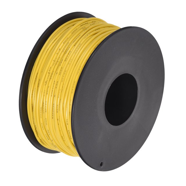 Uxcell 28AWG Stranded Wire Hookup 50M/164ft Yellow, Electrical Wire UL1007 Spool