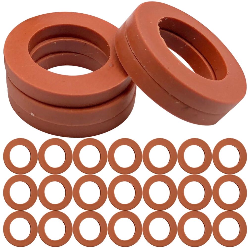 FRCOLOR hose washers Chocolate Rubber Hose Washers for Garden Hoses with High Elasticity and Durability 50pcs,0.98"X0.98"X0.12"
