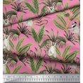 thumbnail image 2 of Soimoi Poly Georgette Fabric Leaves & Lemur Animal Fabric Prints by Yard 42 Inch Wide, 2 of 3